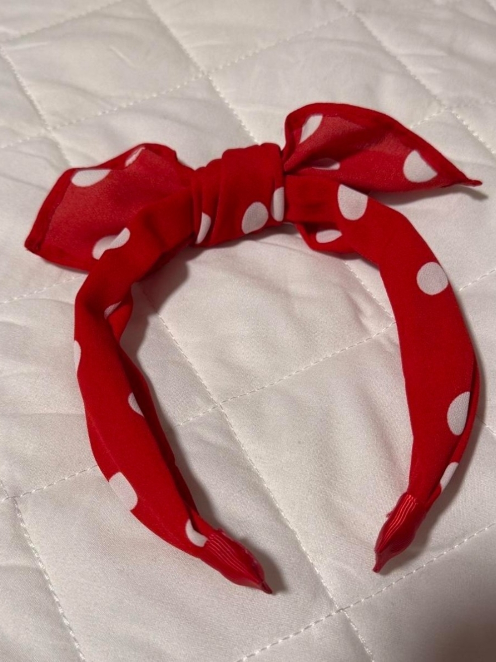 Red Polka Dot Kids Bow Headband